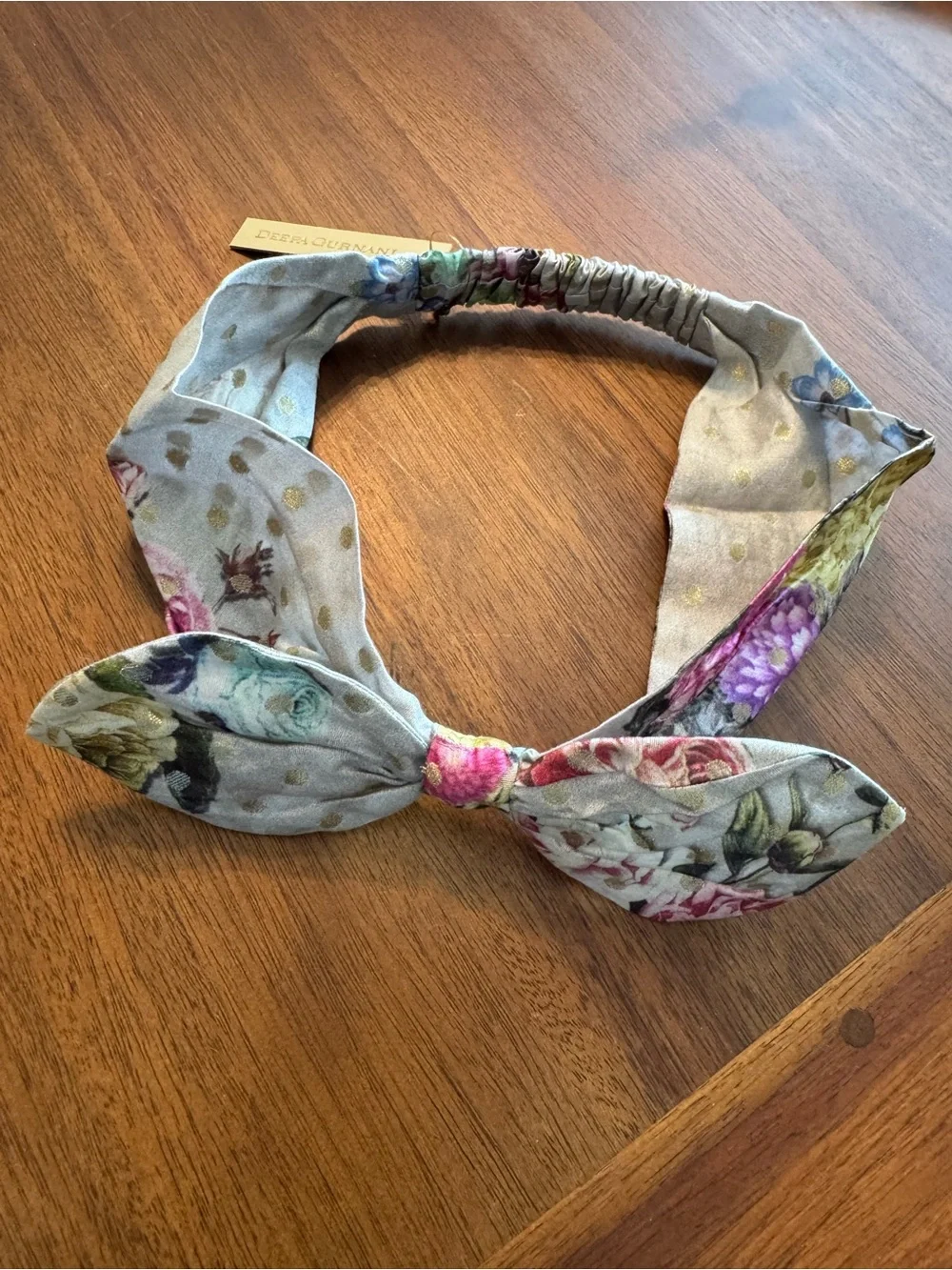 Deepa Gurnani Wide Floral Bow Headband NWT